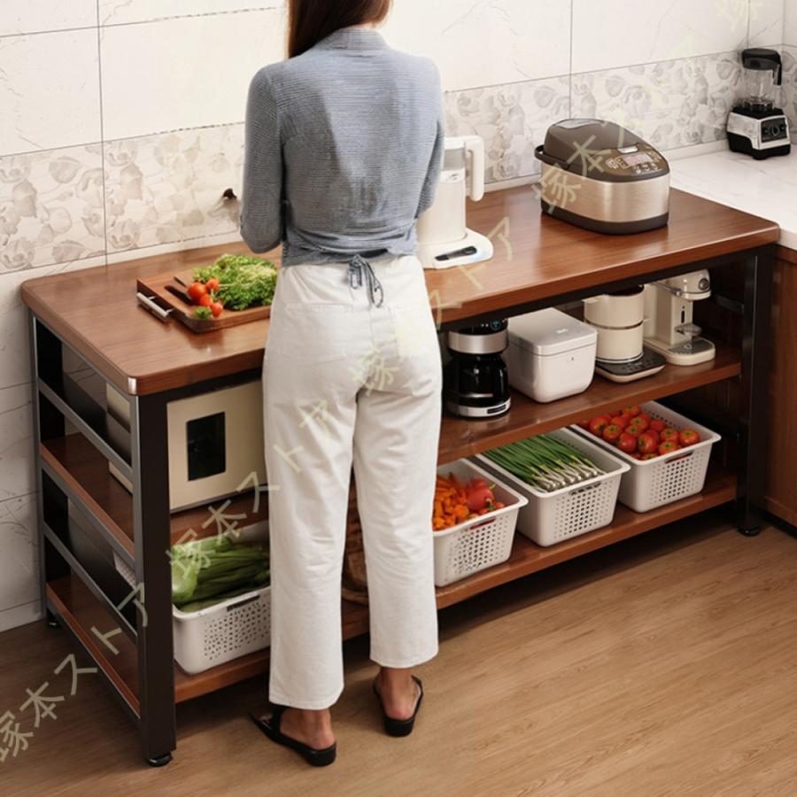 食器棚 レンジ台 組立品 ロータイプ 幅80cm 幅100cm 大型レンジ対応 コンパクト キッチンカウンター 落下防止柵 間仕切り かわいい おしゃれ 北欧 新生活の画像