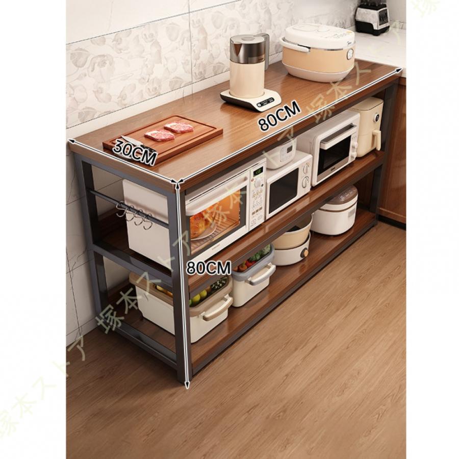 食器棚 レンジ台 組立品 ロータイプ 幅80cm 幅100cm 大型レンジ対応 コンパクト キッチンカウンター 落下防止柵 間仕切り かわいい おしゃれ 北欧 新生活の画像