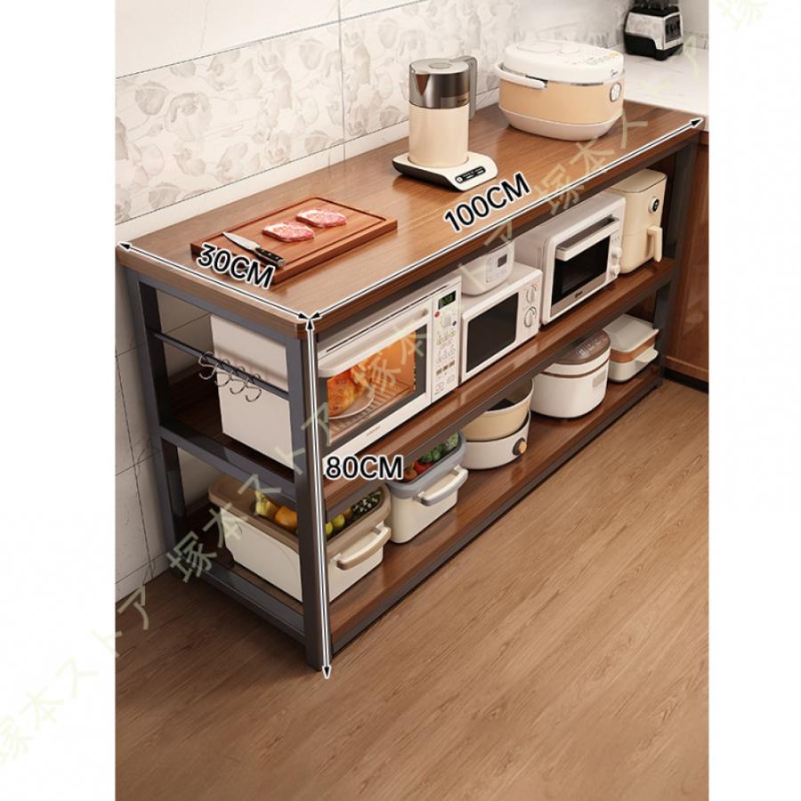 食器棚 レンジ台 組立品 ロータイプ 幅80cm 幅100cm 大型レンジ対応 コンパクト キッチンカウンター 落下防止柵 間仕切り かわいい おしゃれ 北欧 新生活の画像