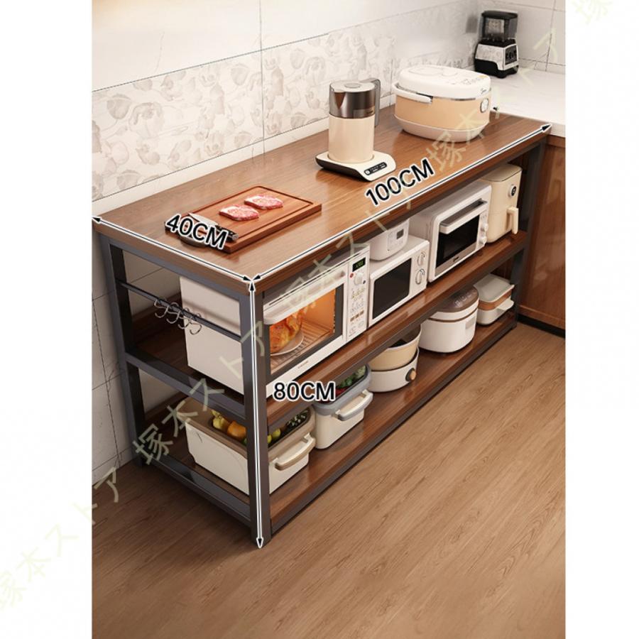 食器棚 レンジ台 組立品 ロータイプ 幅80cm 幅100cm 大型レンジ対応 コンパクト キッチンカウンター 落下防止柵 間仕切り かわいい おしゃれ 北欧 新生活の画像