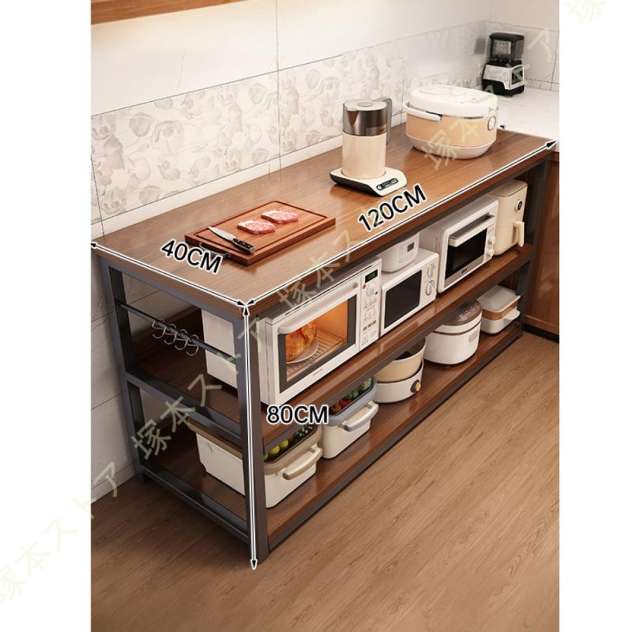食器棚 レンジ台 組立品 ロータイプ 幅80cm 幅100cm 大型レンジ対応 コンパクト キッチンカウンター 落下防止柵 間仕切り かわいい おしゃれ 北欧 新生活の画像