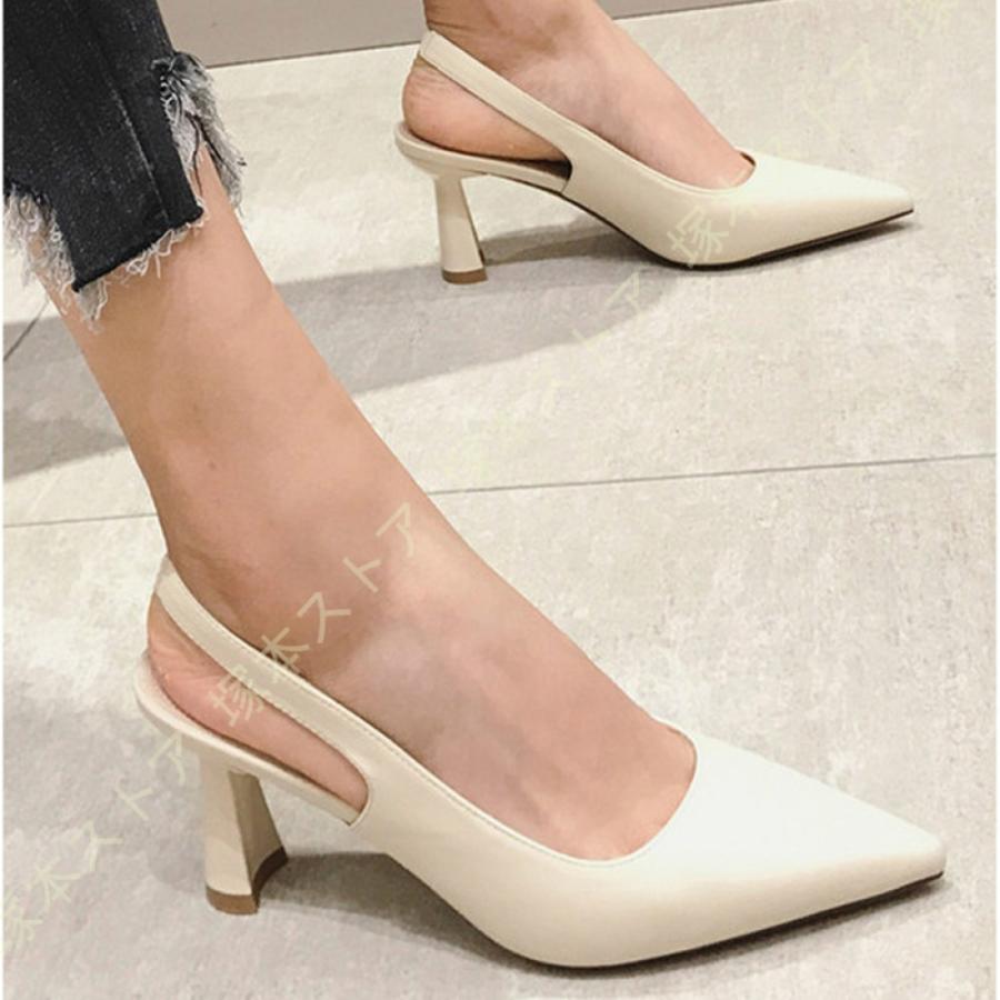 ミュール レディース ミュールパンプス ストラップ 黒 バック