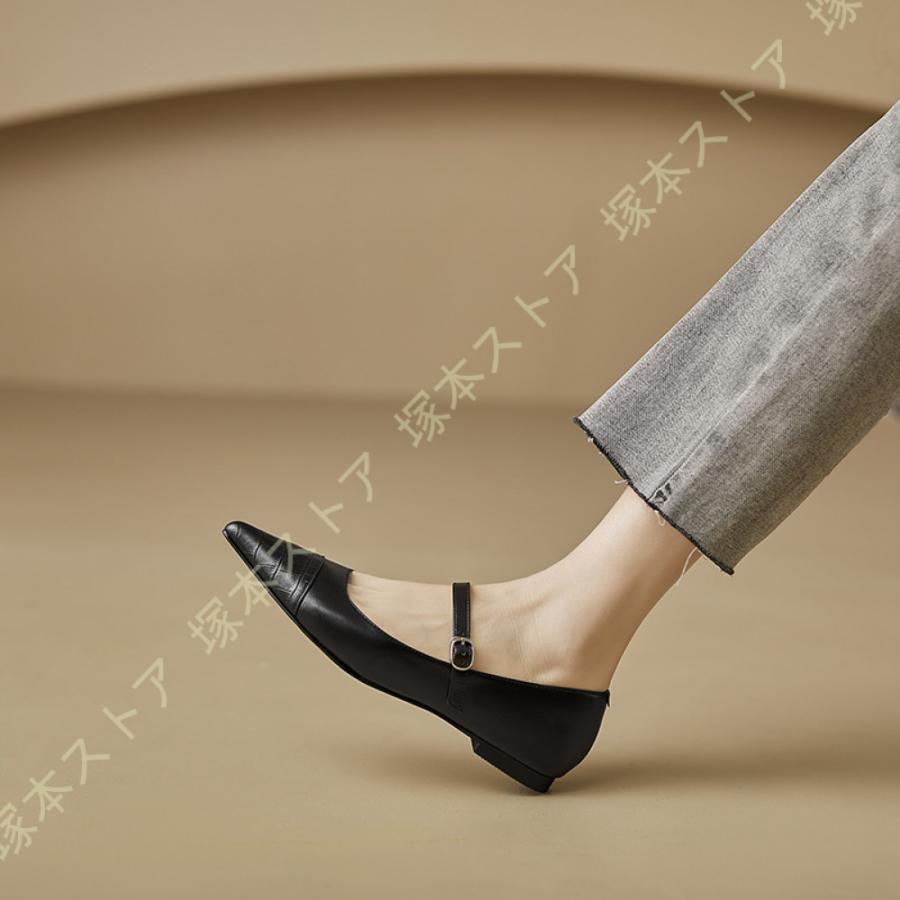 パンプス 痛くない ローヒール 本革 パンプス 歩きやすい 走れる 楽 ポインテッドトゥ 1.5cmヒール 美脚 フラット ぺたんこ 疲れない 3e 黒 カジュアル_7