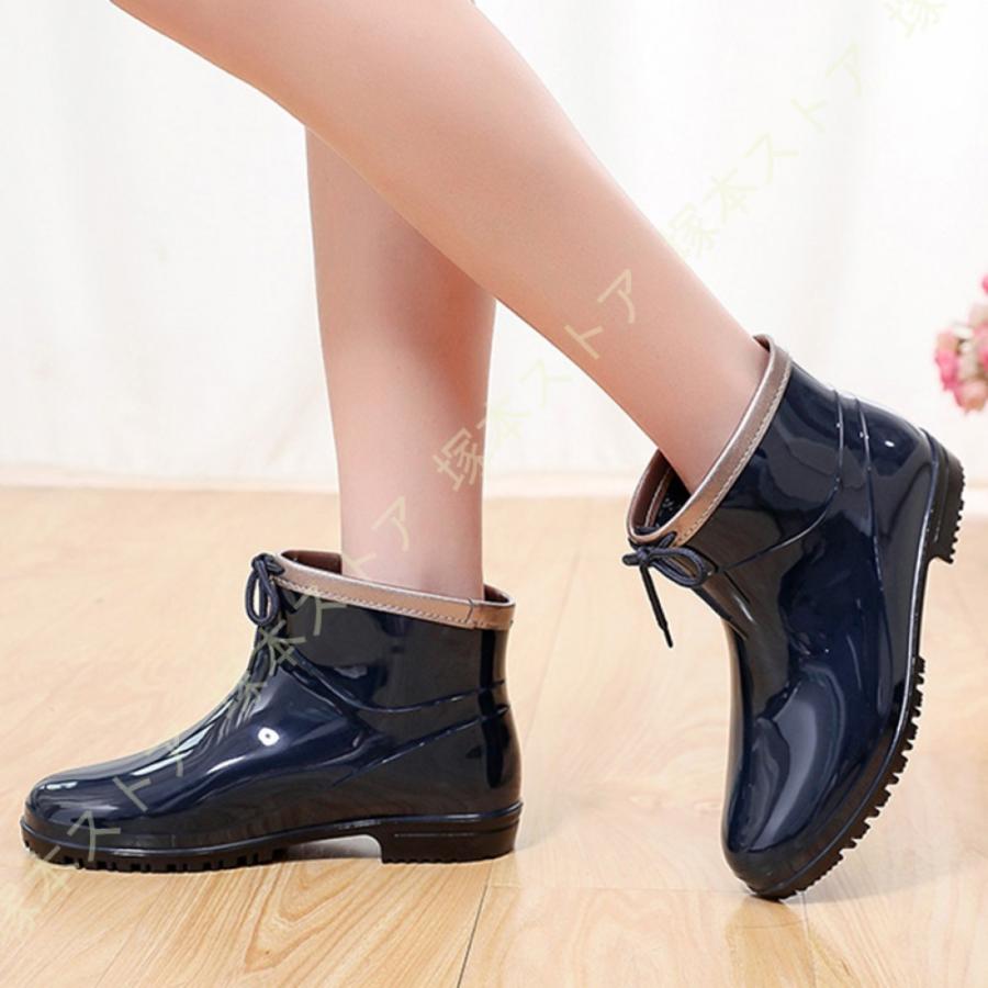 レインブーツ レディース ショート おしゃれ 軽量 2センチヒール