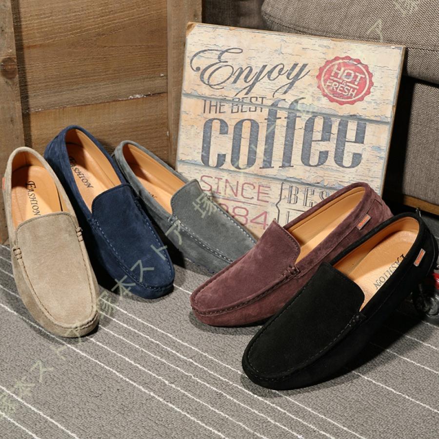 ドライビングシューズ スリッポン ローファー メンズ スエード カジュアル 軽量 防滑 革靴 大きいサイズ 春夏秋 ビジネスシューズ 紳士靴 事務所 仕事用 激安直営店
