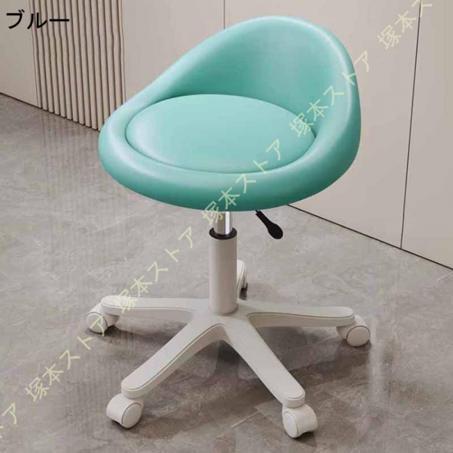 昇降スツール デスクチェア 低い背もたれ付き 椅子 キャスター付き PU