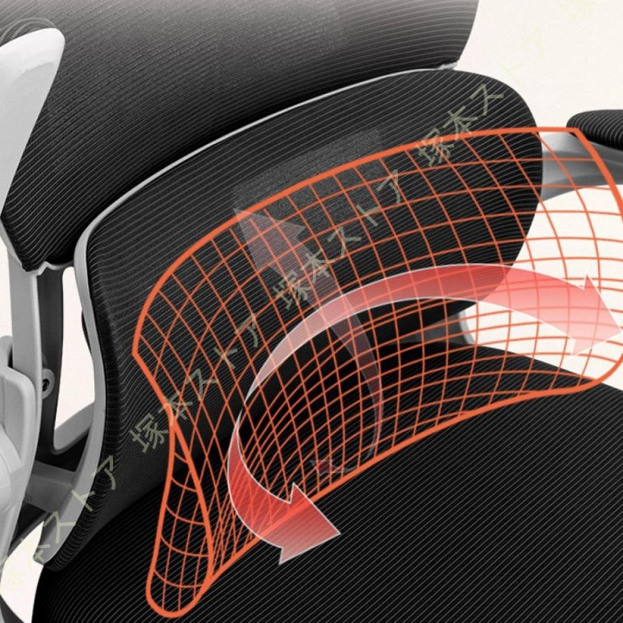 椅子 オフィスチェア デスクチェア メッシュ 通気性 パソコンチェア 360度回転 座面昇降 跳ね上げ式アームレスト チェアー ゲーミングチェア_16