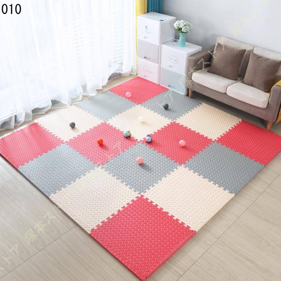 ジョイントマット 大判 60cm 30cm 4枚 6枚 16枚 2畳 3畳 4畳 21年レディースファッション福袋特集 抗菌 防臭 赤ちゃん Eva プレイマット 単色 ジョイント マット サイドパーツ付 ベビー カーペット