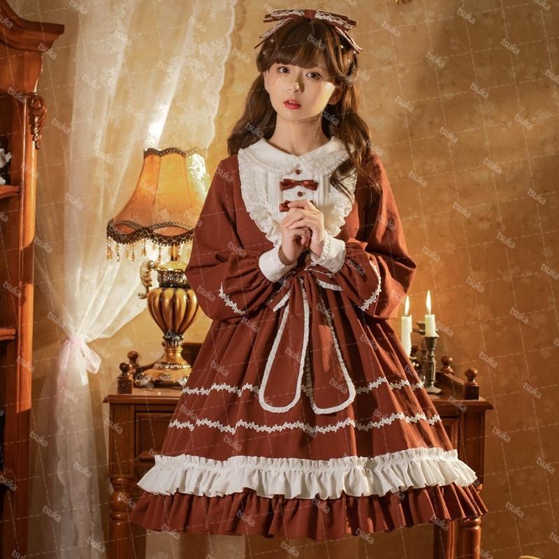 ロリータ ワンピース ロリータ服 ゴスロリ ゴシック&ロリータ ドレス 可愛い Lolita 萌え萌え お姫様ドレス フリル裾 レディース 中学生  高校生 コスプレ