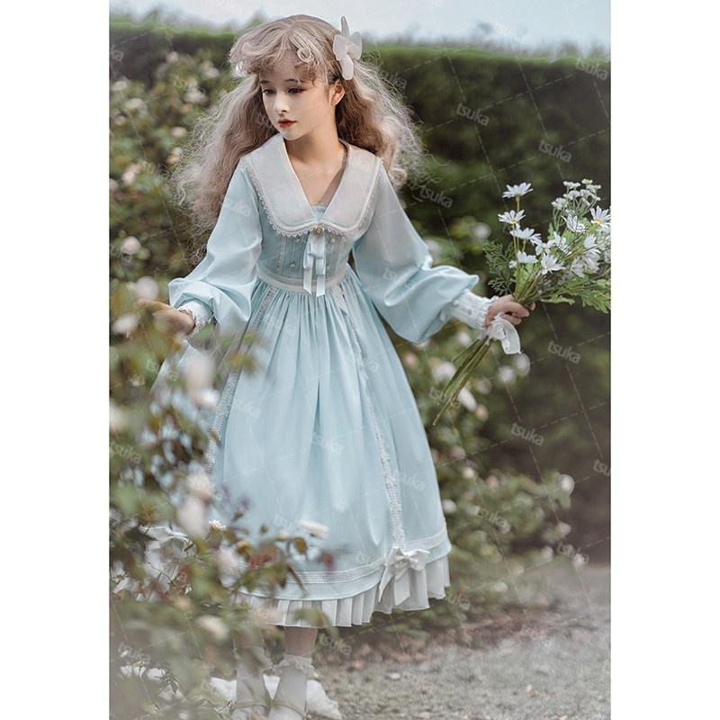 ワンピース 長袖 ドレス クラシック系 クラロリ Lolita姫 可愛い 華麗 エレガント 豪華 レディース ゴスロリ お姫様 パーティー ゆめかわいい 優雅 リボン_13