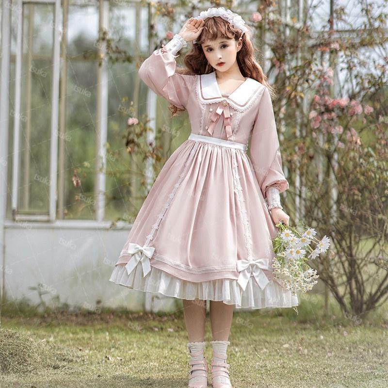ワンピース 長袖 ドレス クラシック系 クラロリ Lolita姫 可愛い 華麗 エレガント 豪華 レディース ゴスロリ お姫様 パーティー ゆめかわいい 優雅 リボン_14