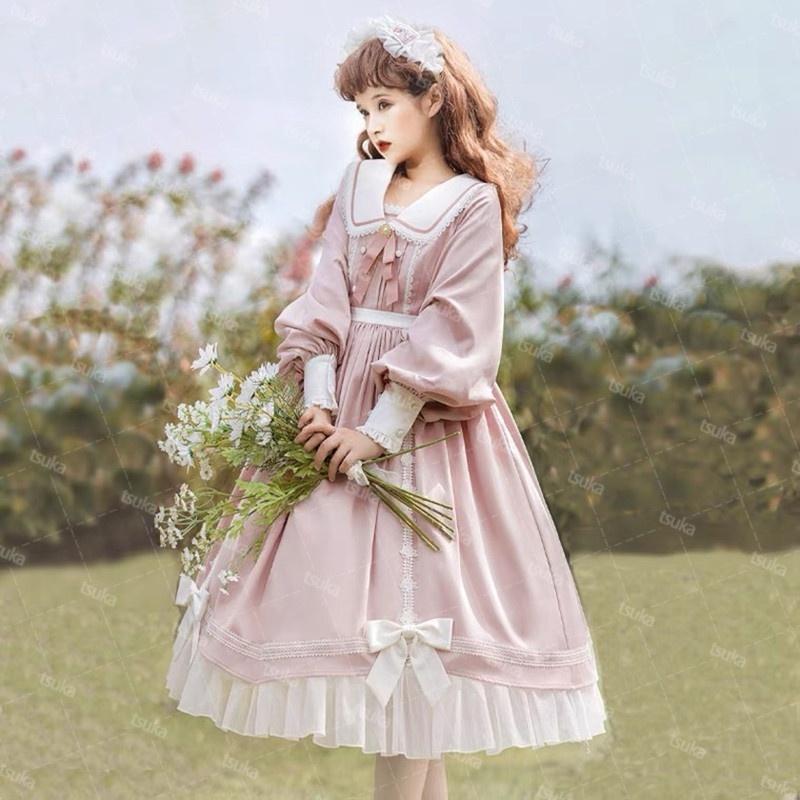 ワンピース 長袖 ドレス クラシック系 クラロリ Lolita姫 可愛い ワンピース 長袖 ドレス クラシック系 クラロリ Lolita姫 可愛い