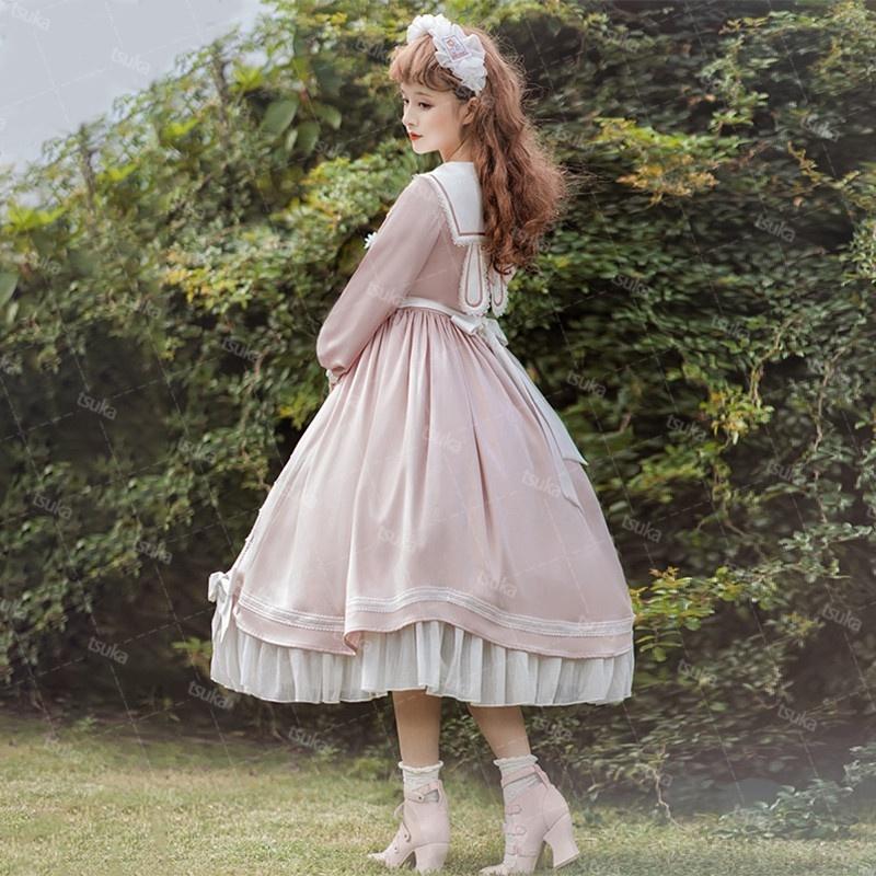 ワンピース 長袖 ドレス クラシック系 クラロリ Lolita姫 可愛い 華麗 エレガント 豪華 レディース ゴスロリ お姫様 パーティー ゆめかわいい 優雅 リボン_8