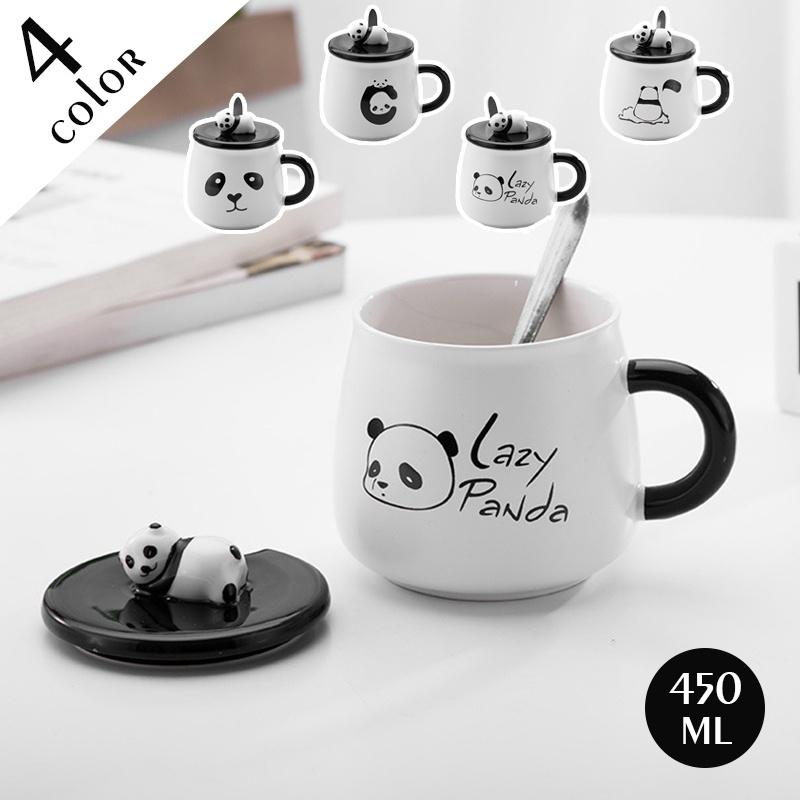 パンダ マグカップ 蓋付き 可愛いパンダ 450ml かわいい おしゃれ 陶器