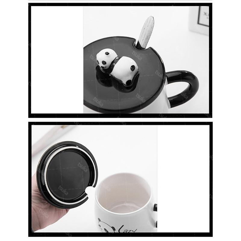パンダ マグカップ 蓋付き 可愛いパンダ 450ml かわいい おしゃれ 陶器