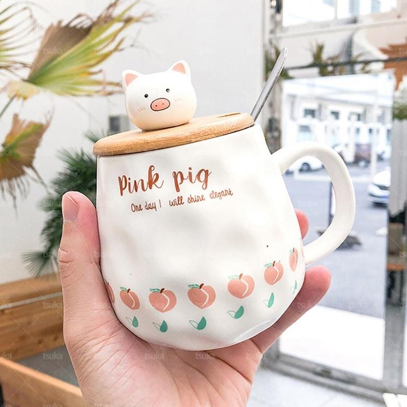2022新作 マグカップ 蓋付き かわいい ブタ おしゃれ 食器 2022新作 マグカップ 蓋付き かわいい ブタ おしゃれ 食器