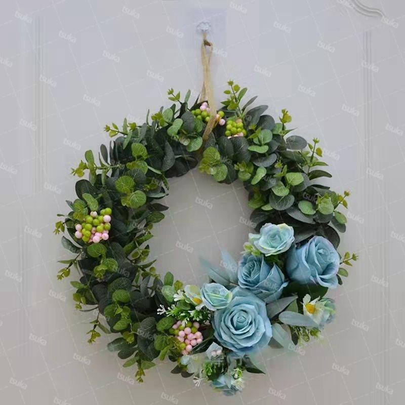 公式店舗 リース 壁掛け リース 玄関 夏 バラ ブリザードフラワー リース アーティフィシャルフラワー ギフト おしゃれ 誕生日 プレゼント 女性 母 女友達 新築祝い 花 新品即決 Turningheadskennel Com