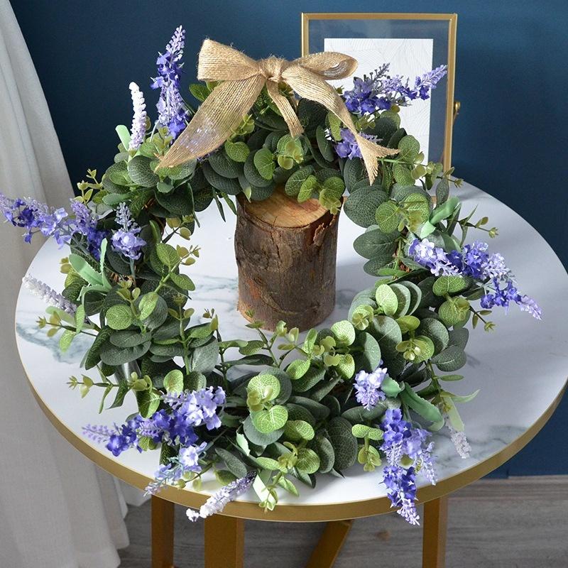 特価 玄関用リース 造花 インテリア ラベンダー ドア飾り 壁掛け 玄関飾り 部屋飾り ウォールグリーン ハンドメイドリース 結婚式 店舗 玄関 クリスマス