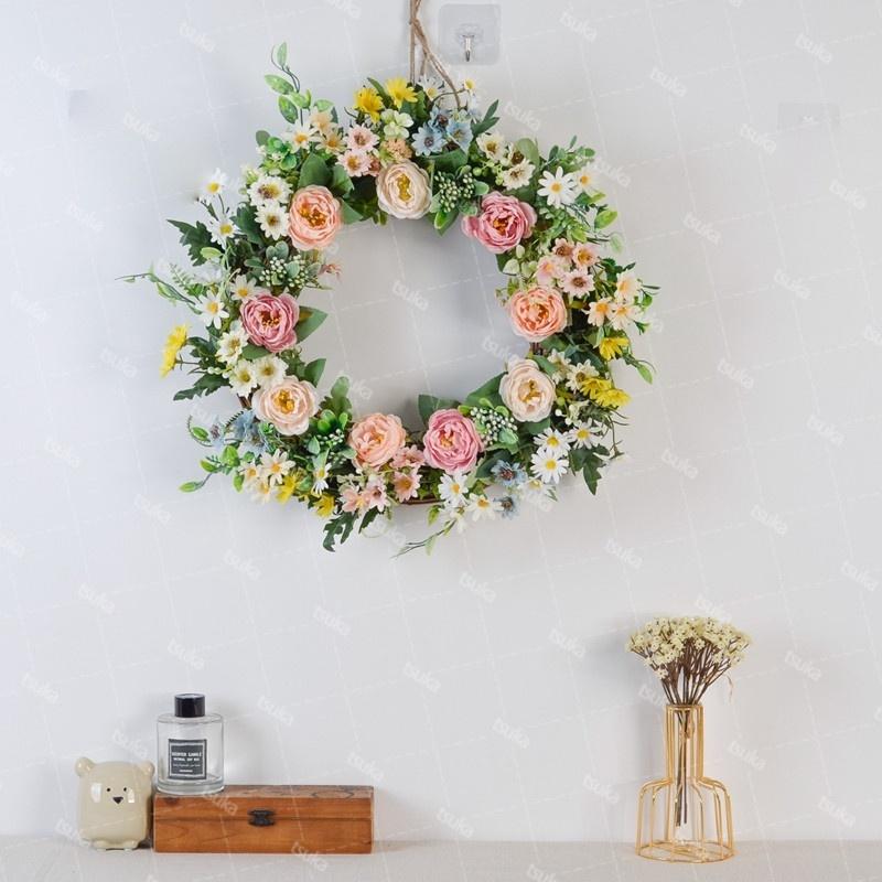 リース 壁掛け 壁飾り 手作り 玄関用リース 造花 ドアリース ドア飾り 結婚祝い ナチュラル 枯れないお花 ウエディング ウェルカムフラワー お祝い プレゼント Xfl 8uk Wth085 塚本ストア 通販 Yahoo ショッピング