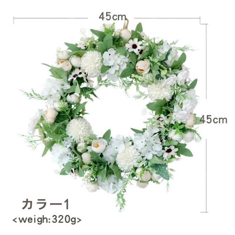 玄関リース（造花） 造花リース 玄関用 フラワー ウェルカム ドアリース 結婚式の装飾 造花