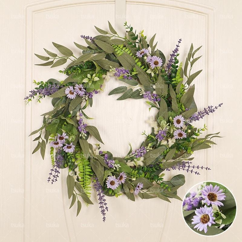 リース ラベンダー 玄関 飾り 壁掛け ドアリース ウェルカムリース 北欧風 おしゃれ 玄関リース 造花 花輪 枯れない花 フラワーリース 結婚式 母の日 玄関 xgsm1rhk 花 ガーデニング Tizianapepe It