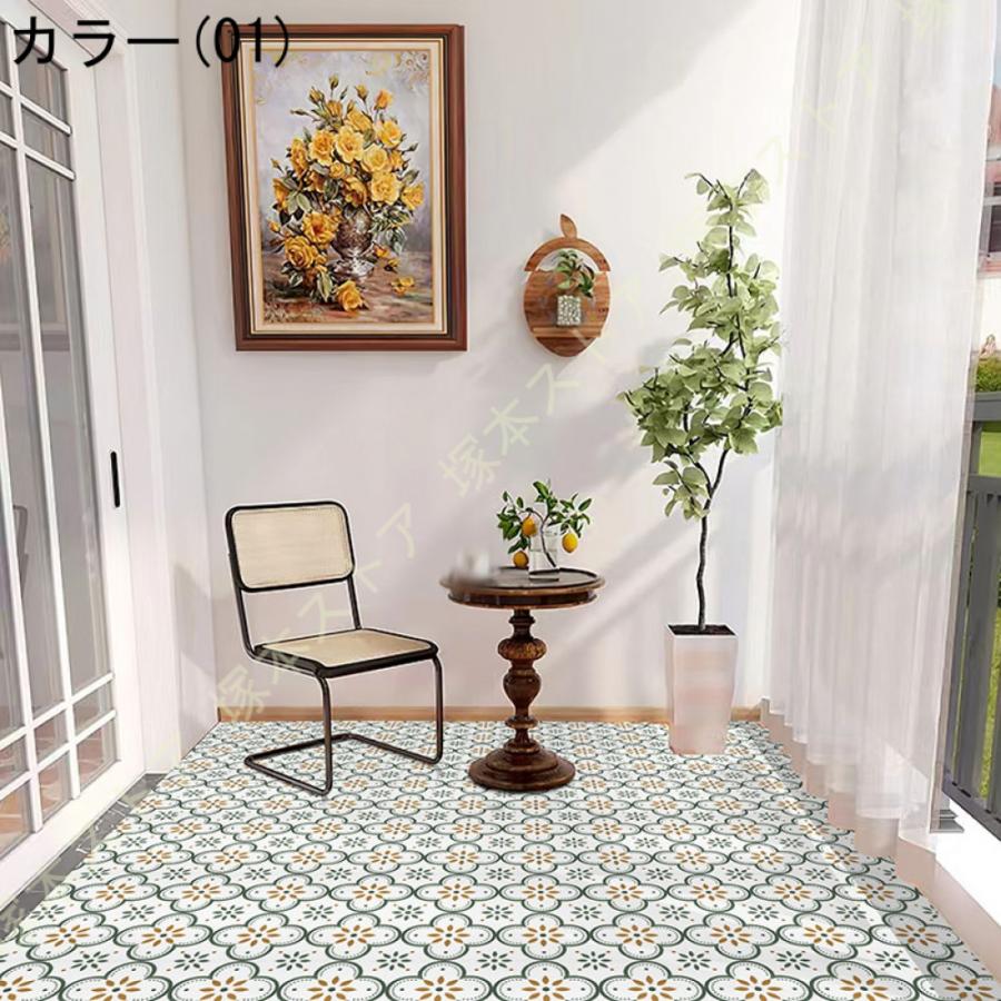 花柄フロアタイル リメイク シート フロアシート 10枚入り 壁紙 花柄フロアタイル リメイク シート フロアシート 10枚入り 壁紙