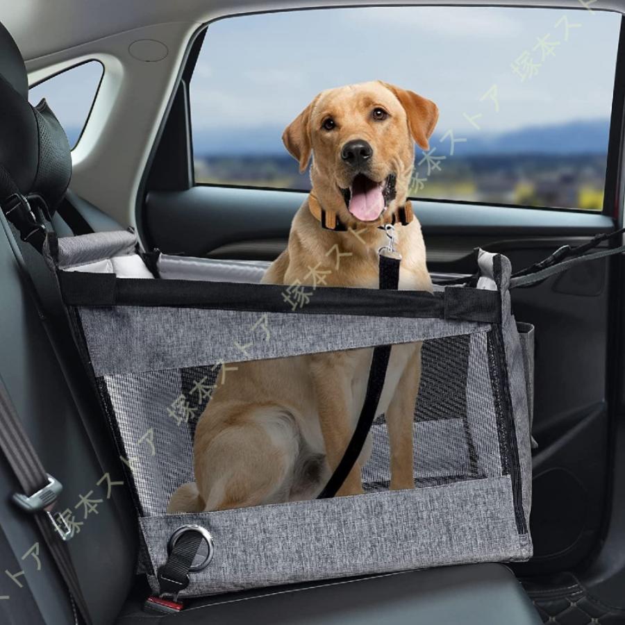 大型犬可　ペットドライブボックス グレー 後部座席用 ドライブシート Amazon.co.jp: ペット ドライブボックス 犬 シート 車用 シート