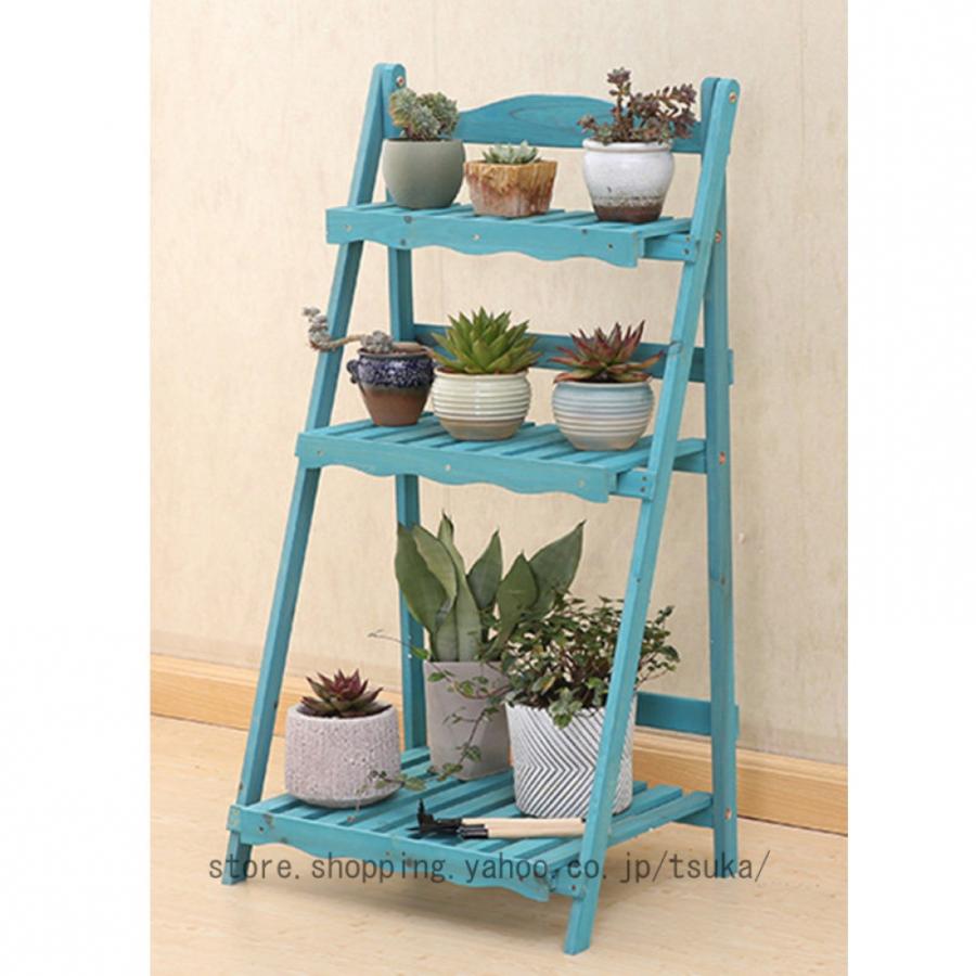 フラワースタンド 植物 3層フラワーラダー折りたたみ式ディスプレイ棚
