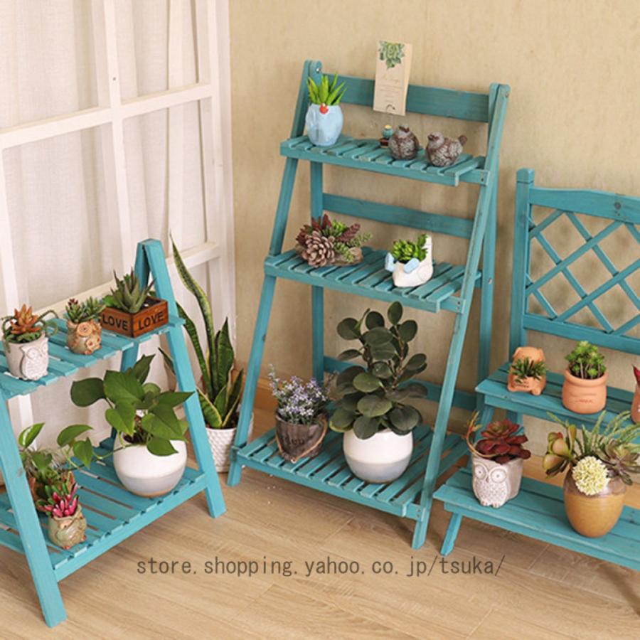 フラワースタンド 植物 3層フラワーラダー折りたたみ式ディスプレイ棚