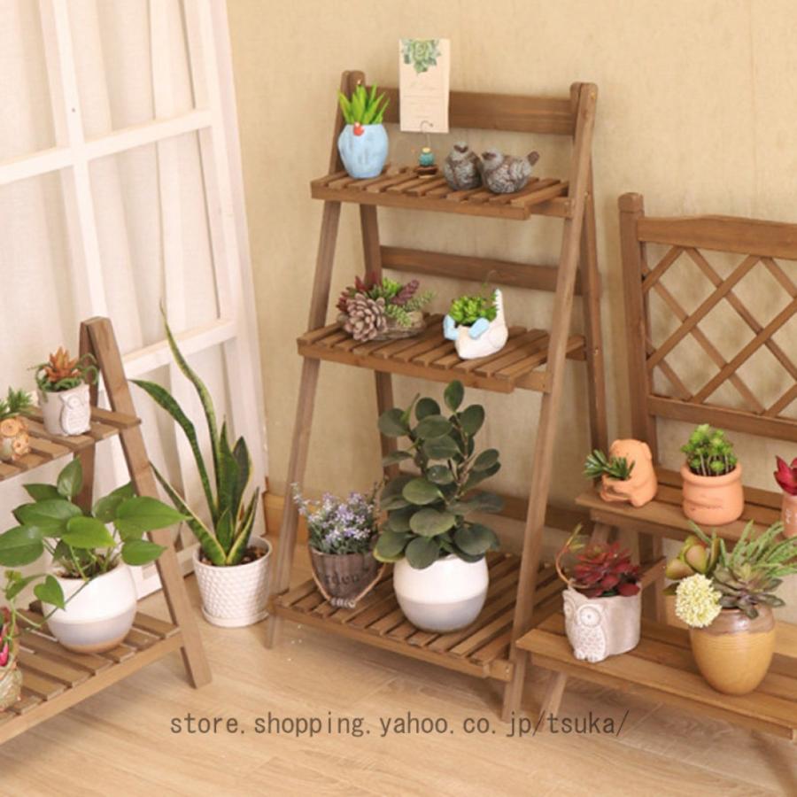 フラワースタンド 植物 3層フラワーラダー折りたたみ式ディスプレイ棚