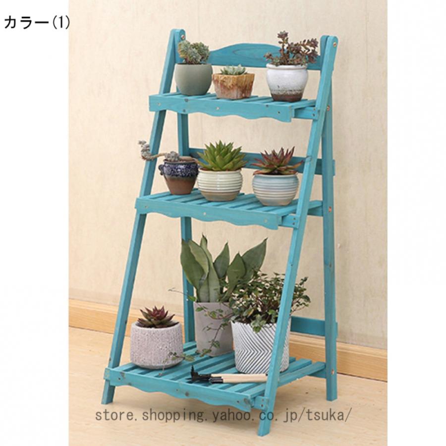 フラワースタンド 植物 3層フラワーラダー折りたたみ式ディスプレイ棚
