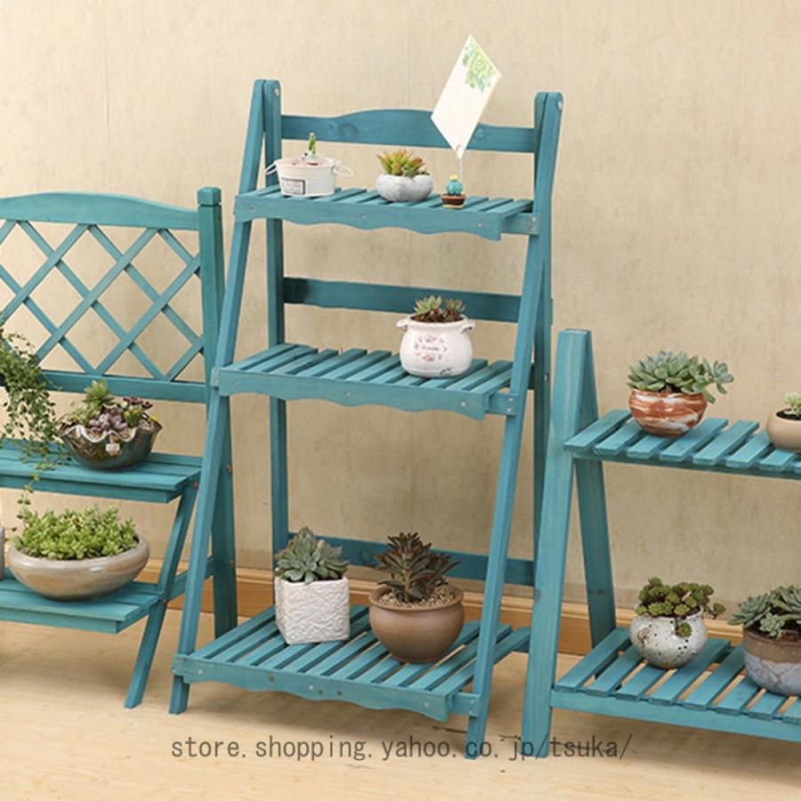 フラワースタンド 植物 3層フラワーラダー折りたたみ式ディスプレイ棚