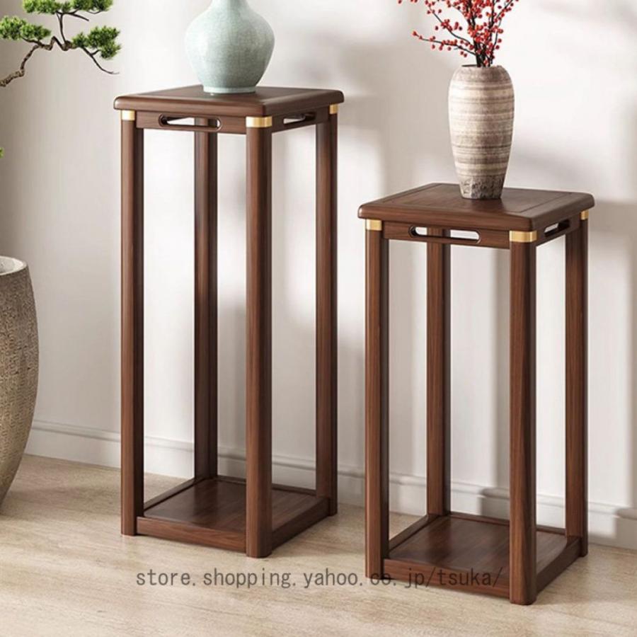 花台 植木鉢台 フラワースタンド 天然木 収納ラック 中華風