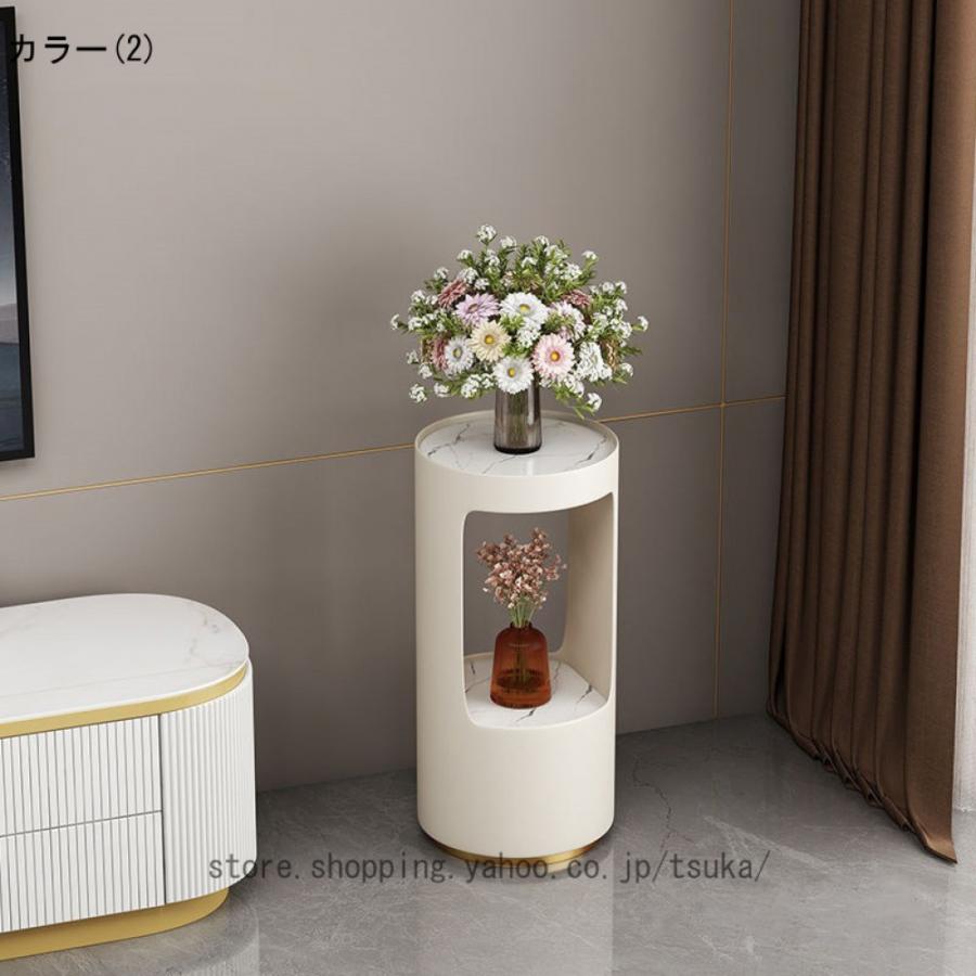 フラワースタンド 観葉植物 室内 2段 花台 スリム 玄関 北欧風 床置き植物ホルダー 屋内植物スタンド アルコールスタンド サイドテーブル アイアン 鉢置き_4