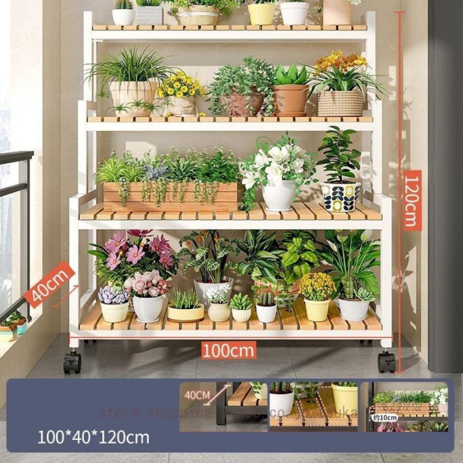 フラワースタンド 花棚 植物棚 盆栽棚 多肉植物棚 キャスター