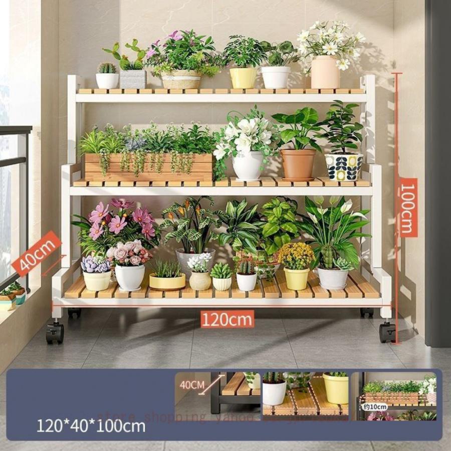 フラワースタンド 花棚 植物棚 盆栽棚 多肉植物棚 キャスター