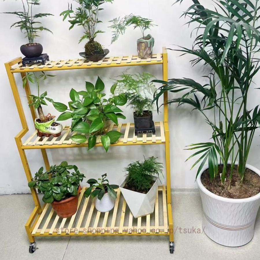 フラワースタンド 花棚 植物棚 盆栽棚 多肉植物棚 キャスター付き 室内
