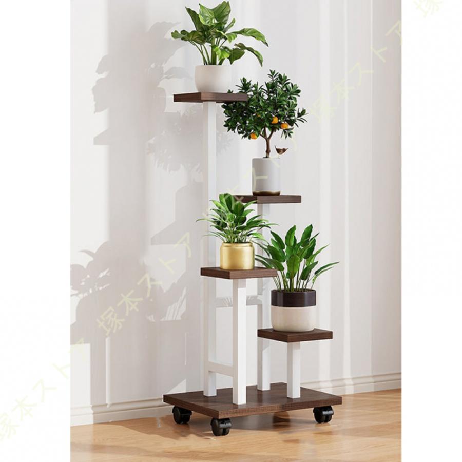 フラワースタンド キャスター付き 4段 鉢置き台 園芸ラック