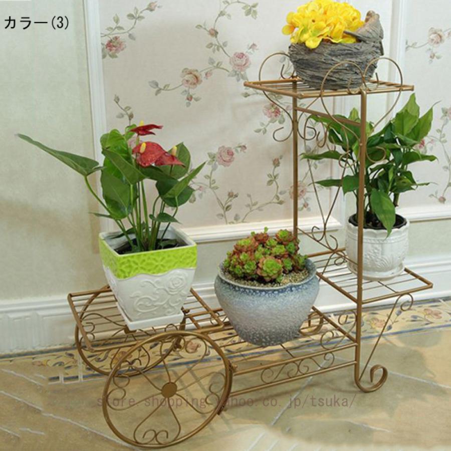 フラワースタンド アイアン 自転車型 園芸 鋳鉄 フラワーラック 花台