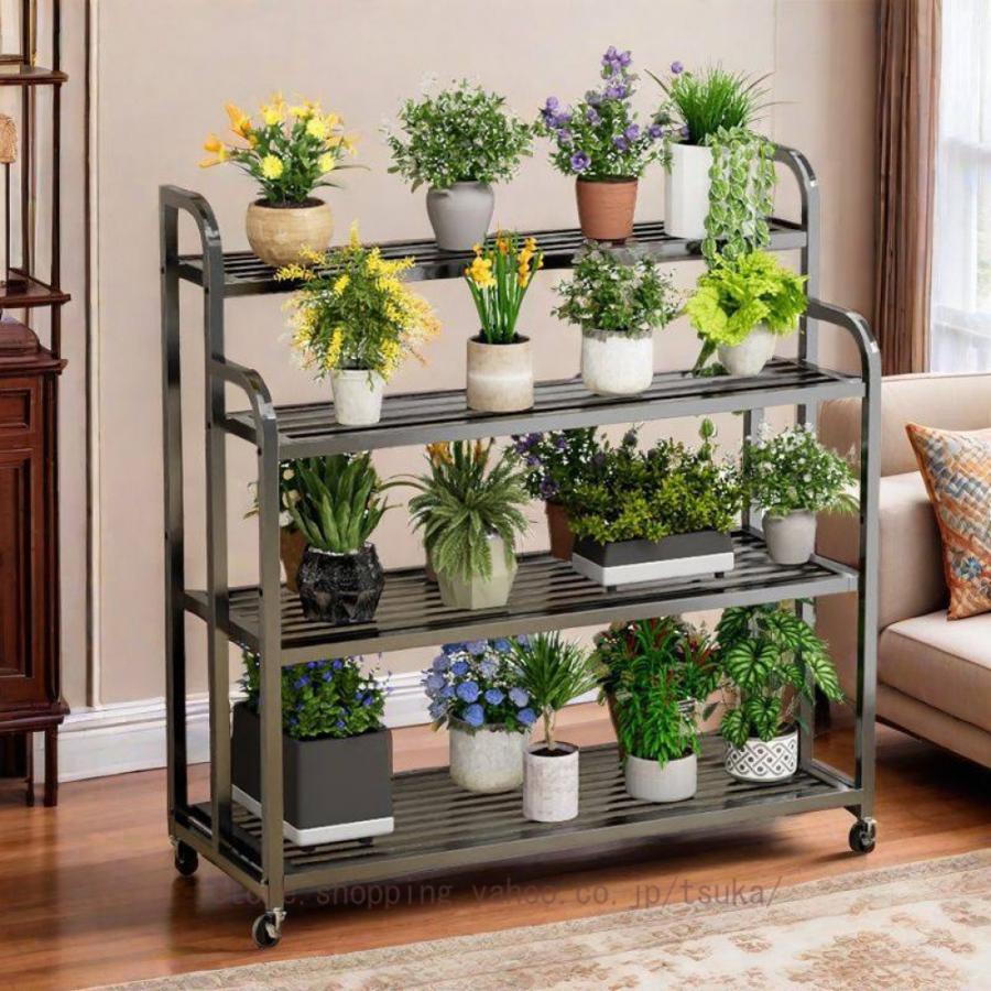 フラワースタンド 花台 室内外兼用の4段フラワースタンド 園芸