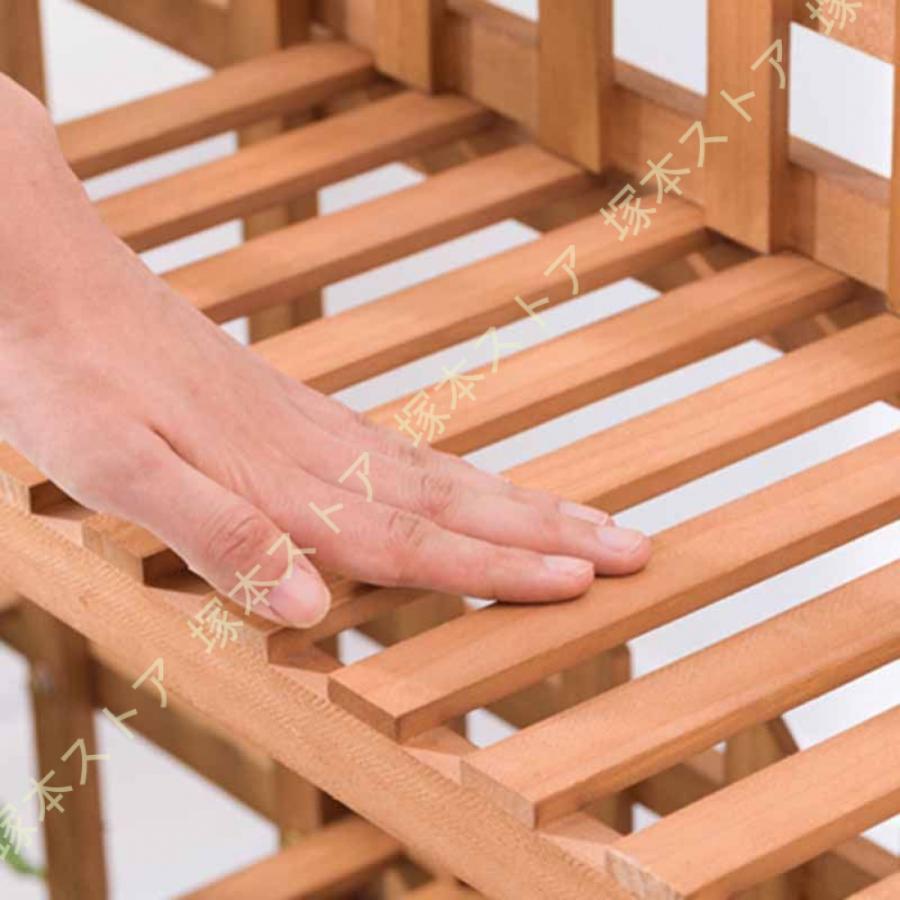 ガーデンラック 天然木製 多層 フラワースタンド 木製 花台 盆栽