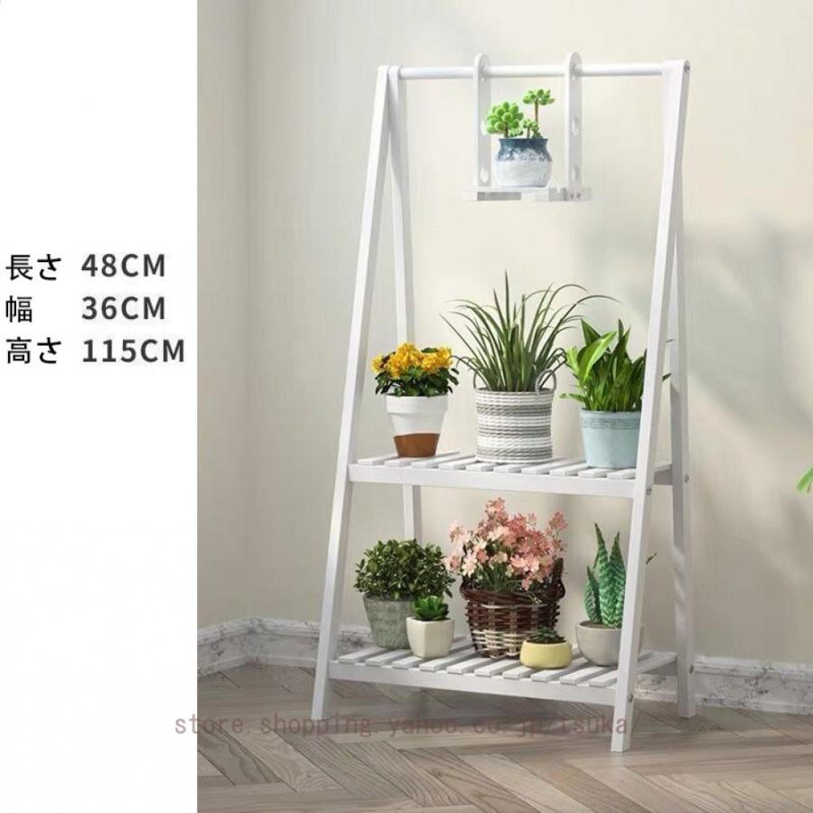 木製プラントスタンド ハンギングロッド 植木鉢棚 屋内 屋外 ガーデンテラス用 フラワーラック 収納 ディスプレイホルダー 自立棚 ガーデンラック_14