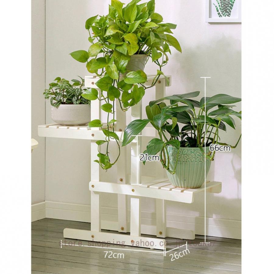 植物スタンド ホームデコレーション フラワースタンド バルコニー 無垢材 多層 屋内 フラワーシェルフ リビングルーム 植木鉢 ラック 棚 ディスプレイスタンド_5