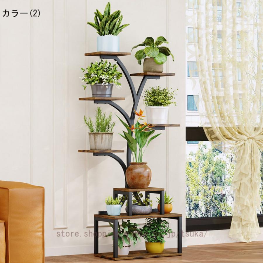 金属製植物スタンド ガラス棚付きアンティーク仕立て 金属製植物