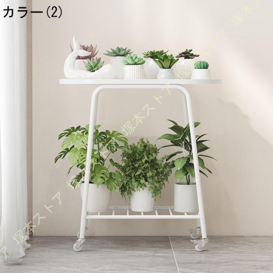 フラワースタンド プランタースタンド キャスター付き花台 鉄製 錆び
