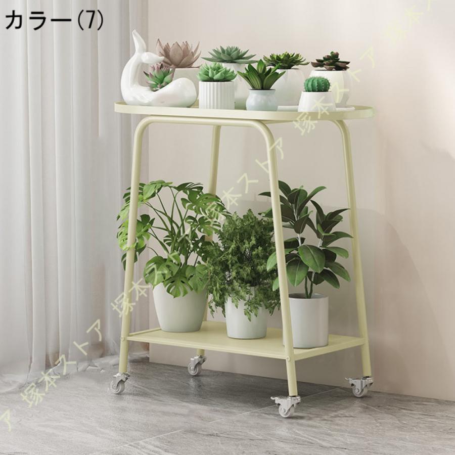 フラワースタンド プランタースタンド キャスター付き花台 鉄製 錆び