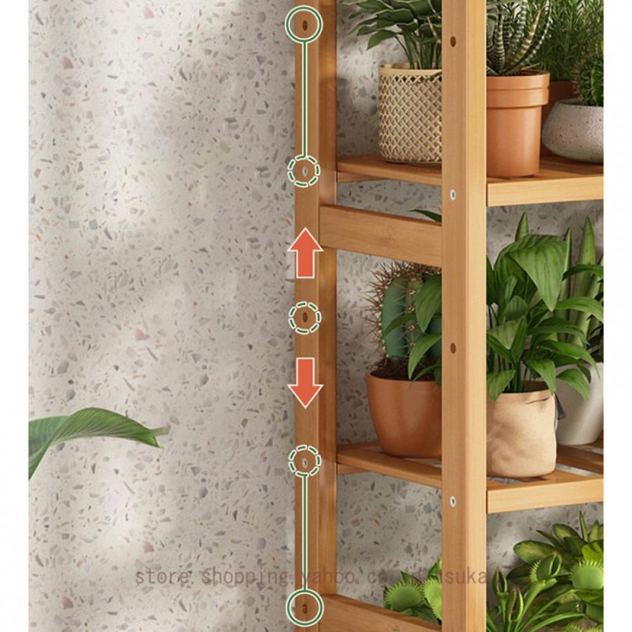 フラワースタンド 室内 屋外 ガーデンラック 4段 天然竹製 フラワー