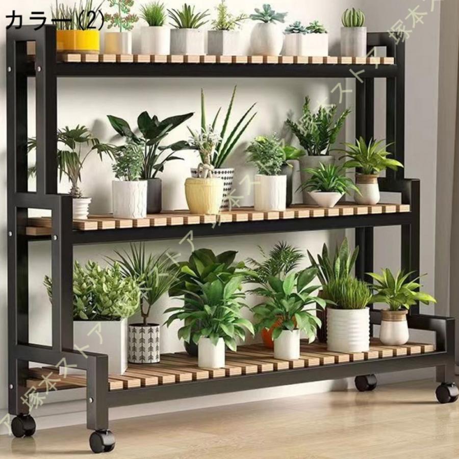 観葉植物ラックフラワースタンド 植木鉢スタンド 盆栽スタンド キャスター付き 花置きスタンド 多機能 フラワースタンド 園芸ラック フラワースタ ンド_4