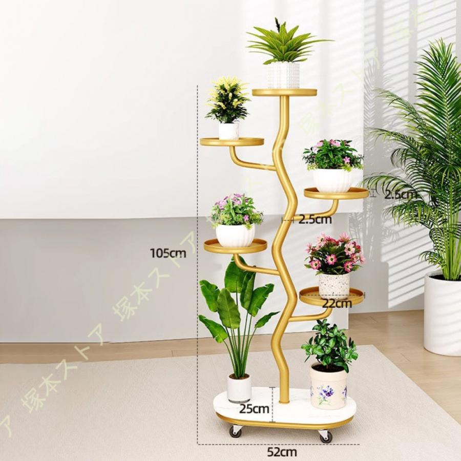 プランタースタンド 観葉植物 花台 鉄製 キャスター付き 室内 花棚 植木鉢置き 省スペース インテリア 植物ラック ポットスタンド 簡単組み立て 園芸ラック_13