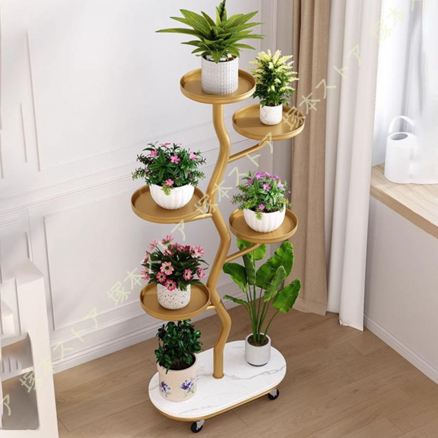 プランタースタンド 観葉植物 花台 鉄製 キャスター付き 室内 花棚 植木鉢置き 省スペース インテリア 植物ラック ポットスタンド 簡単組み立て 園芸ラック_14